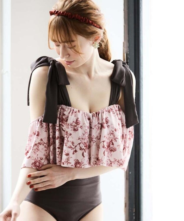 San-ai Resort（三愛水着楽園） 【SALE】【9号サイズ】ワコール定番商品カップ使用GHIカップの大きなお胸に対応【グラマラスフィット】ワイヤー水着　9D-M　【San-ai Resort（サンアイリゾート）】 ピンク×ブラウン