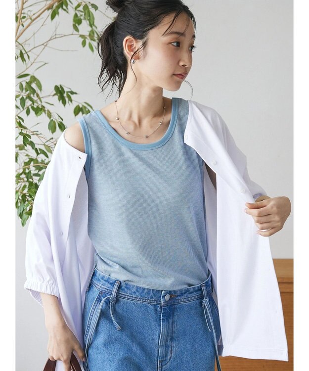 CRAFT STANDARD BOUTIQUE レトロ柄前後２ＷＡＹタンクトップ Blue