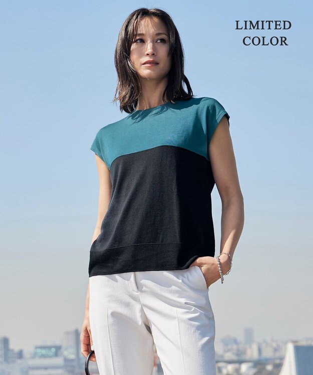 ICB 【接触冷感・洗える】PINION プルオーバー ネイビー×セルリアン系［WEB限定］