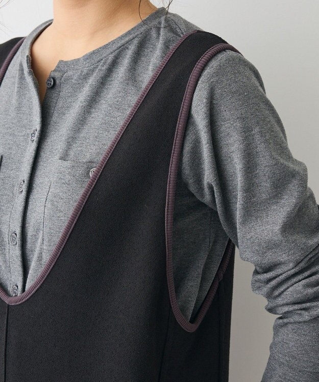 CRAFT STANDARD BOUTIQUE Uネックジャンパースカート Black