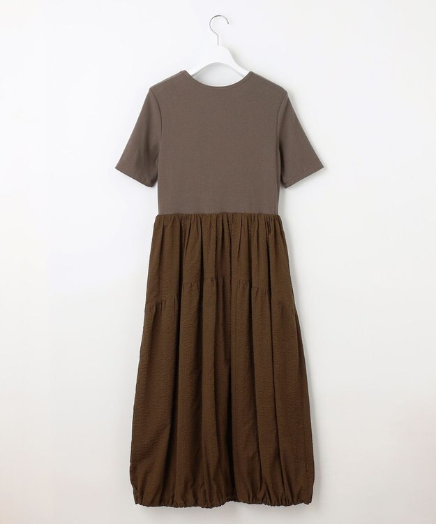 23区 【SLOW/一部店舗限定】コットンローンウェーブ バルーン ワンピース ブラウン系