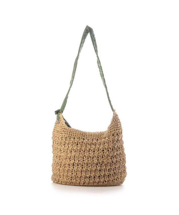 UNBILLION カシュカシュ cachecache / ドロストギャザーハンドル柄編2wayトート グリーン