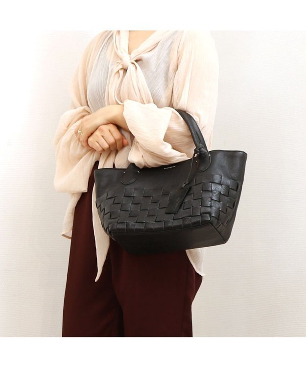 UNBILLION アトランタ ATLANTA / 牛革メッシュ手提げトート ブラック