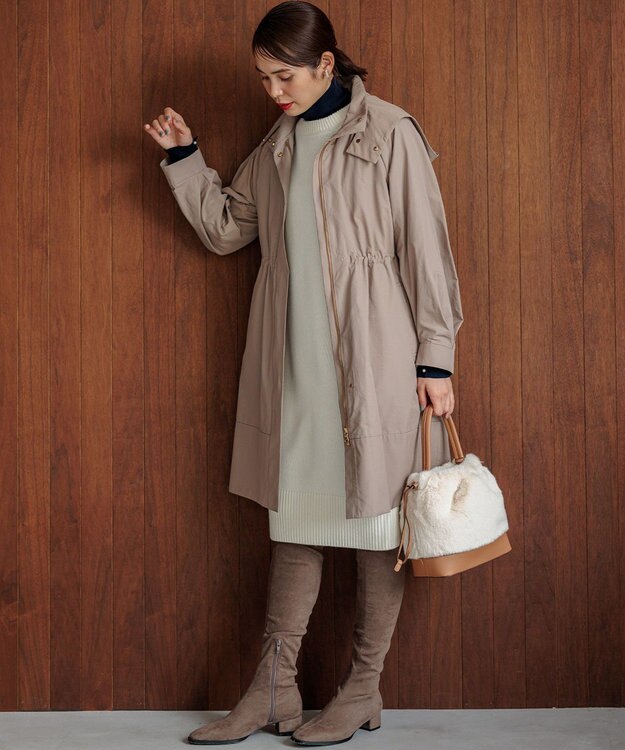 組曲 【WEB限定】中綿ライナー付きモッズ コート モカブラウン系