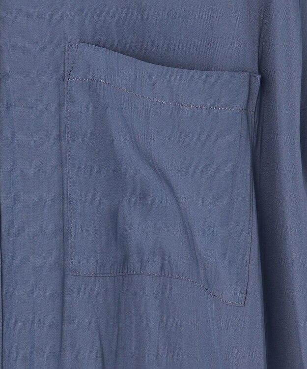 組曲 S ギャザーライトデシン ブラウス ダルブルー系