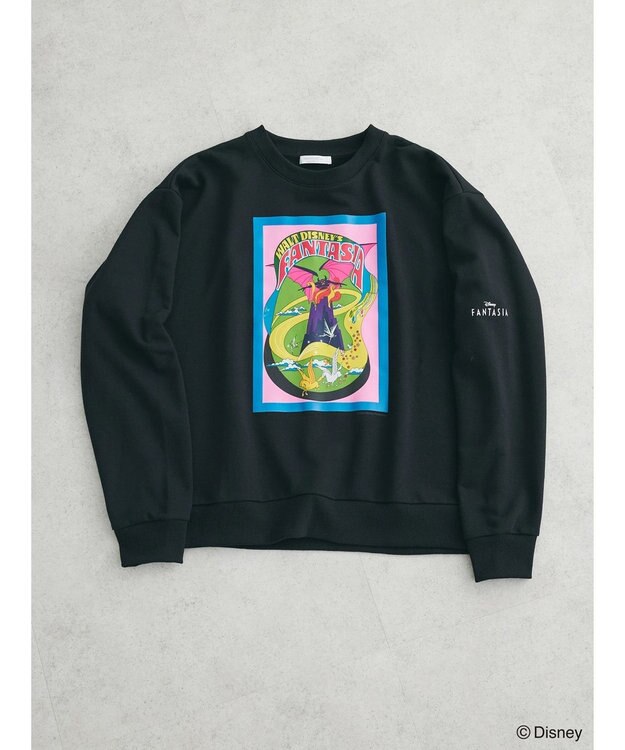 Green Parks ＦＡＮＴＡＳＩＡ／ポスタープリント裏毛プルオーバー Black