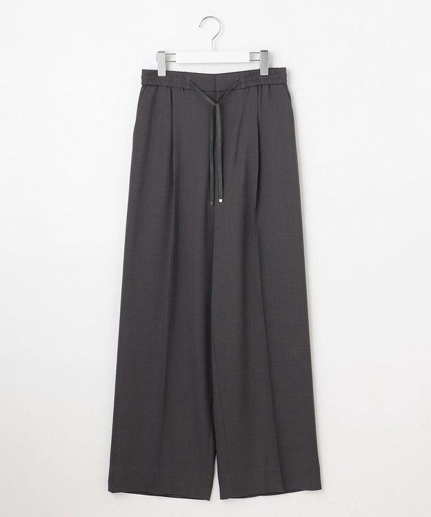 自由区 S 【カタログ掲載】ウールライクストレッチワイド パンツ チャコールグレー
