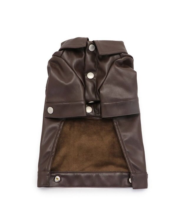 PET PARADISE J.PRESS フェイクレザー ジャケット 小型犬 茶系