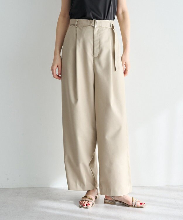 YECCA VECCA ベルト付きカーヴィーパンツ Beige