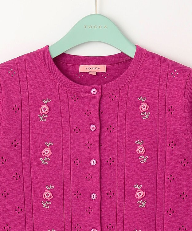 TOCCA 【洗える！】TINY ROSE KNIT カーディガン ピンク系