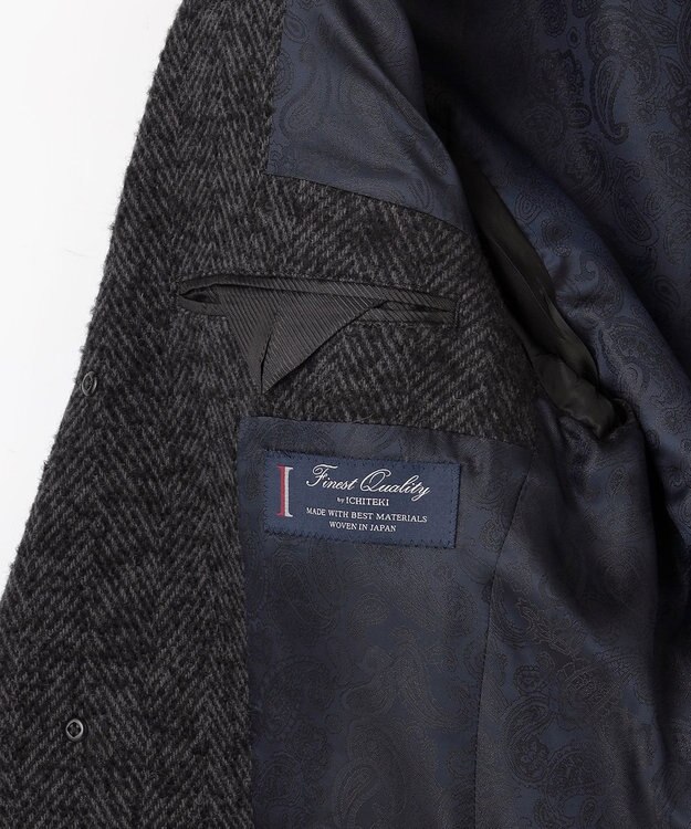 JOSEPH ABBOUD 【キングサイズ・尾州産カシミヤブレンド×アルパカ混素材】カシミヤブレンドアルパカヘリンボン チェスターコート グレー系7