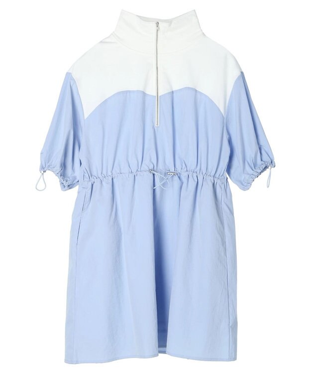 earth music&ecology ハーフＺＩＰミニワンピース Light Blue