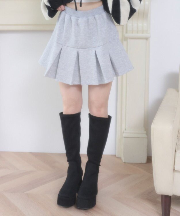 WEGO ダンボールプリーツスカパン 杢グレー