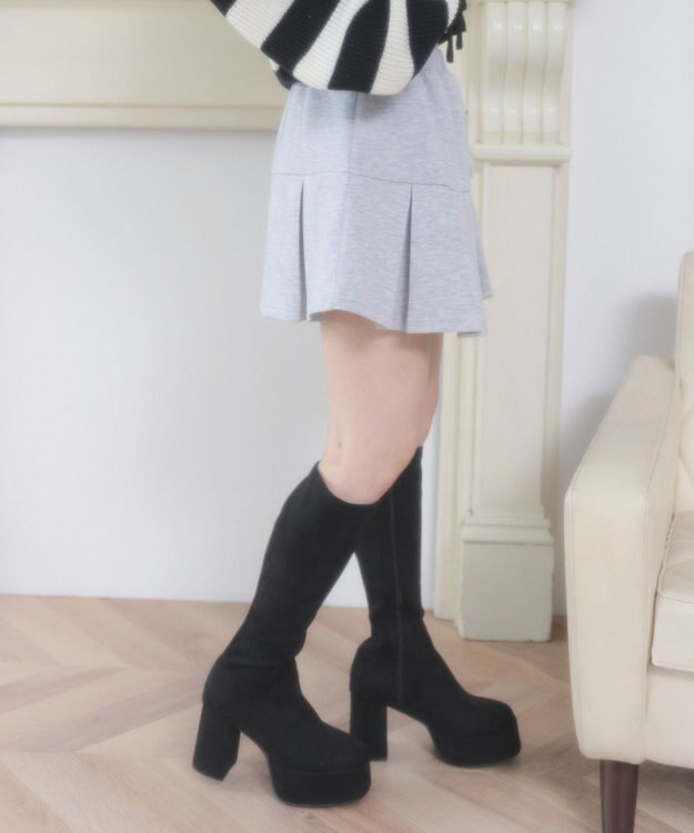 WEGO ダンボールプリーツスカパン 杢グレー