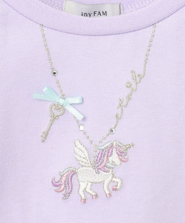 ANY KIDS 接触冷感 しろくま バックシャン Tシャツ ラベンダー×ユニコーン