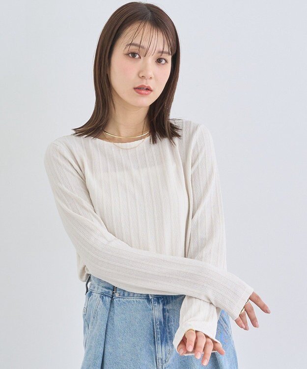 earth music&ecology ぽこぽこプルオーバー Ivory