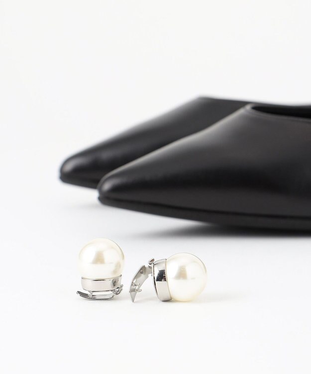 23区 パールモチーフ付 パンプス ブラック系