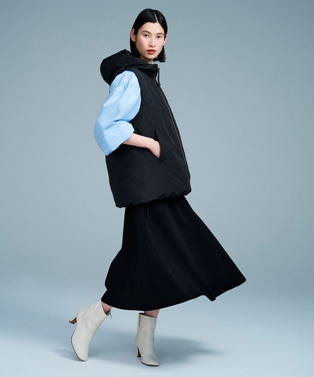 UNFILO 【セットアップ対応】ウールライク スカート ブラック系