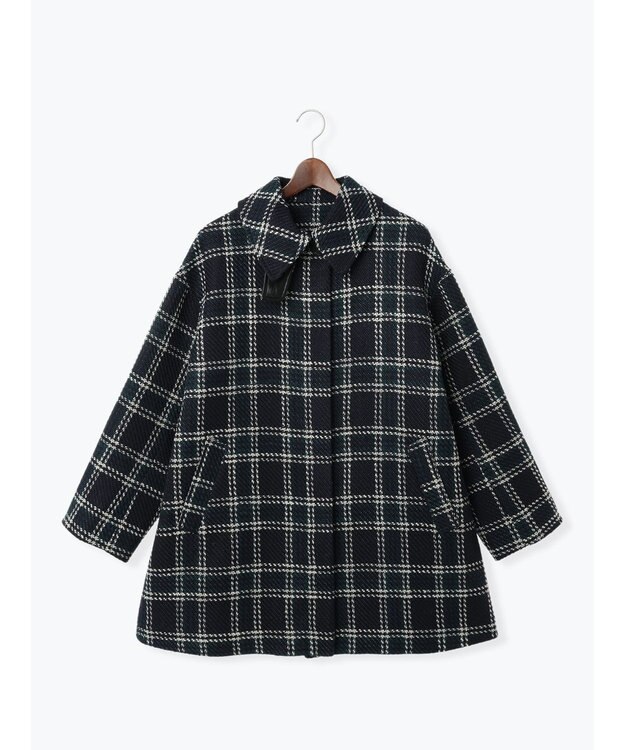 Te chichi ロービングチェックミドルコート《2025winter catalog item》 ネイビー