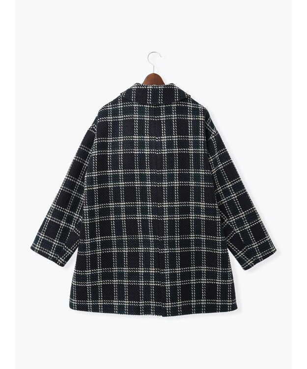 Te chichi ロービングチェックミドルコート《2025winter catalog item》 ネイビー