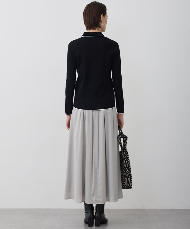 ICB シンセティックフルニードル ハーフジップニット ブラック