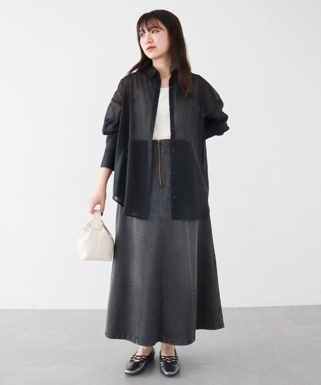 Green Parks シアーシャイニーシャツ Black