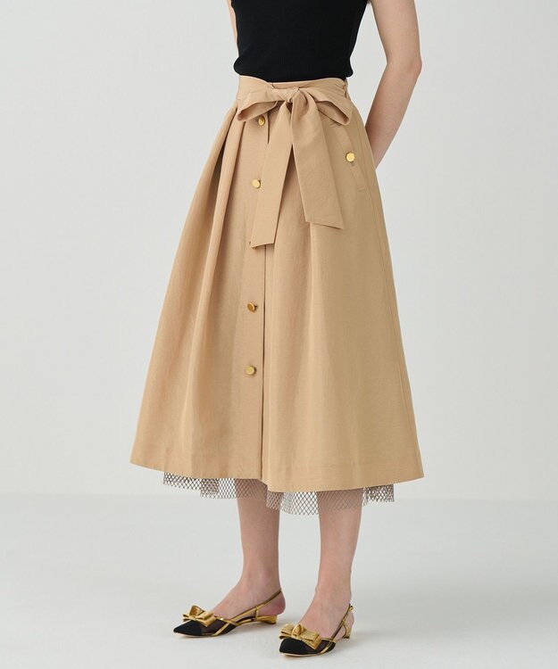 GRACE CONTINENTAL レイヤードタックスカート ベージュ