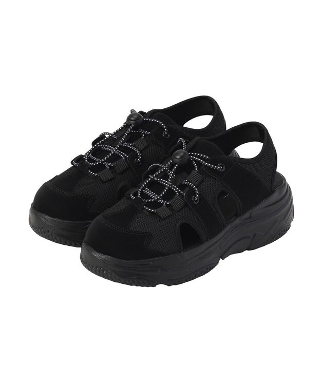 Green Parks メッシュコンビドロコードスニーカーサンダル Black