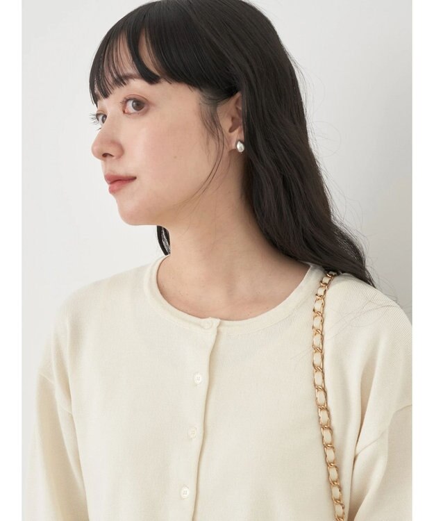 earth music&ecology ＵＶカット加工　ベーシックカーディガン Off White