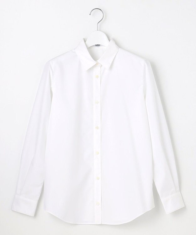 J.PRESS LADIES S 【洗える・抗菌防臭】100/2ホワイトブロード シャツカラー ブラウス ホワイト系