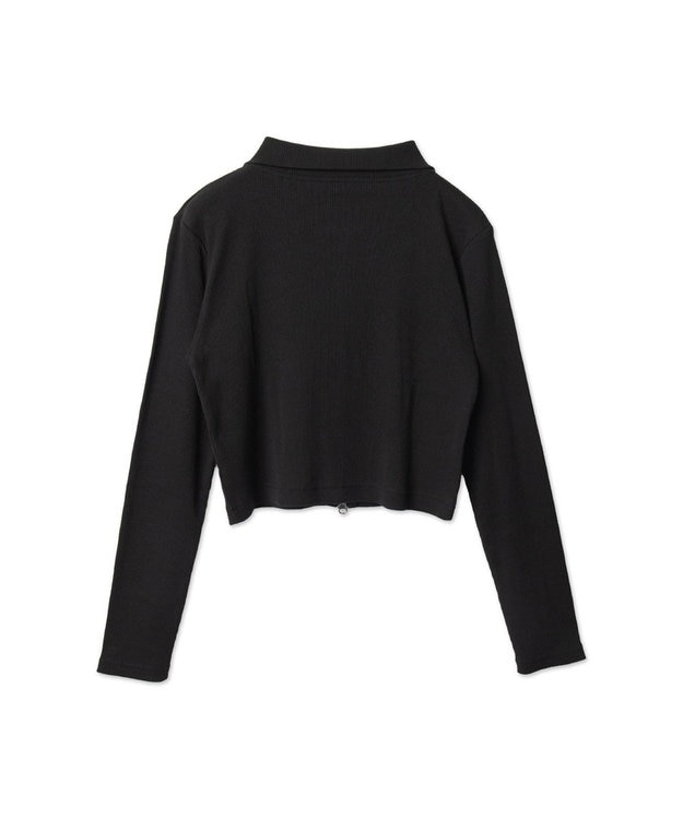 WEGO ヴィンテージウォッシュWZIPトップス ブラック