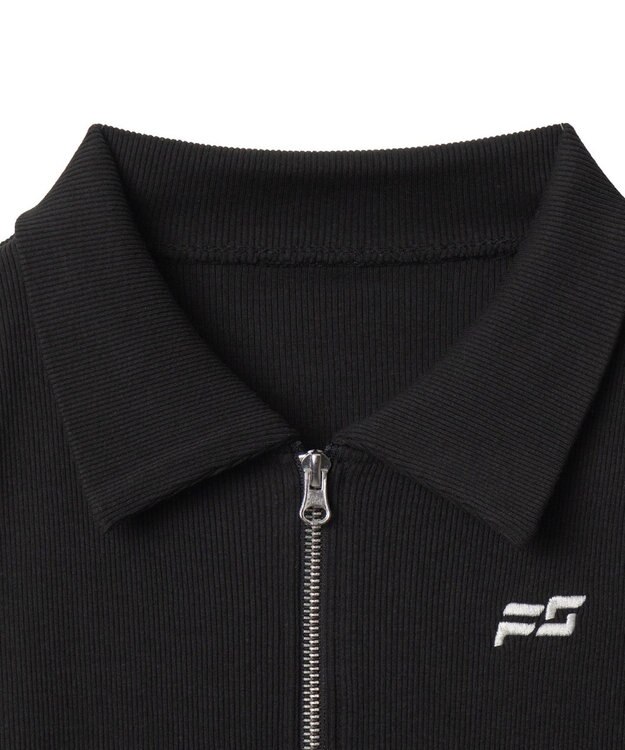 WEGO ヴィンテージウォッシュWZIPトップス ブラック