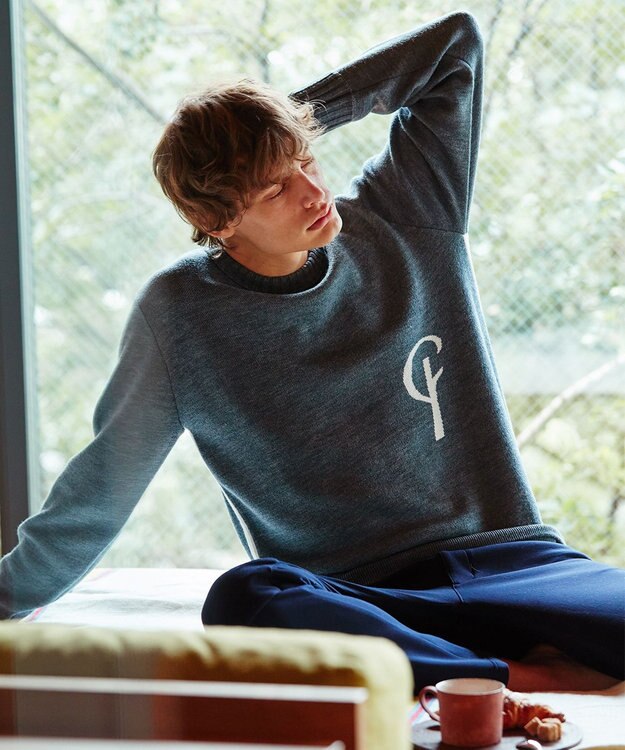 23区GOLF 【MEN】【23Fondation/WEB&一部店舗限定】【ストレッチ】エアダンボール JERSEYパンツ ネイビー系