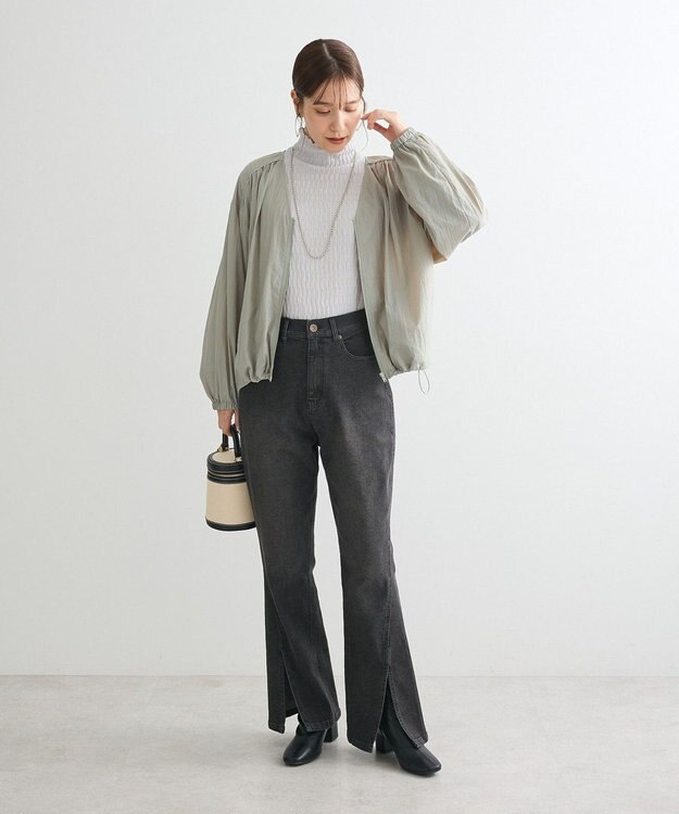 Green Parks ・Ｐｅｔｉｔ　Ｆｌｅｕｒ　ジャカードハイネックロンＴＥ Light Gray