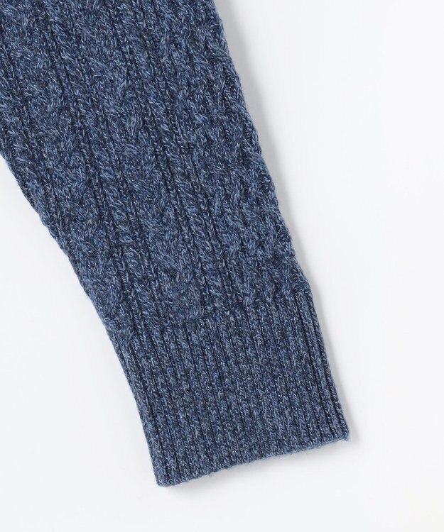 JOSEPH ABBOUD 【柔らか】ラムコットンハイネックジップ セーター ブルー系