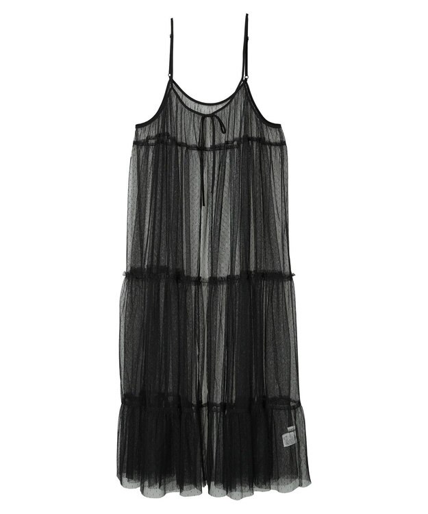 Green Parks ・ＥＬＥＮＣＡＲＥ　ＤＵＥ　２ｗａｙチュールキャミワンピ Black