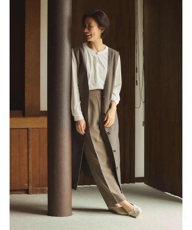 Green Parks ジレにもなる２ｗａｙＶネックジャンスカ Check