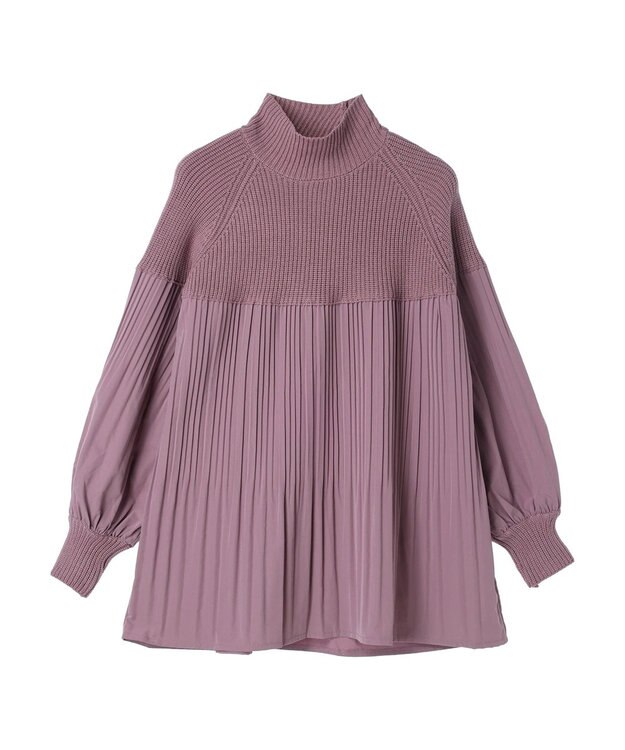 earth music&ecology プリーツフレアニットチュニック Lavender