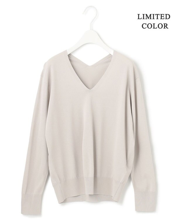 ICB 【WEB限定カラーあり・洗える】シンセティックハイゲージ Vネックプルオーバー ライトグレー系［WEB限定］