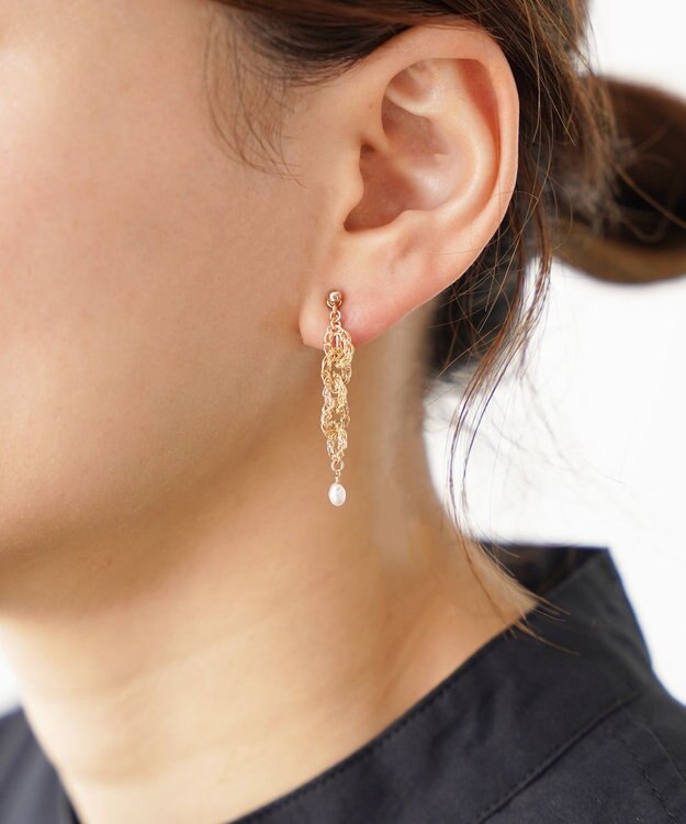 CASUMINO micro chain イヤリング pearl