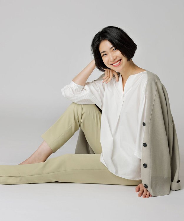 UNFILO L イージーパンツ テーパード ライトイエロー系