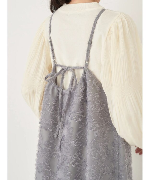 earth music&ecology フラワージャガードキャミワンピース Gray