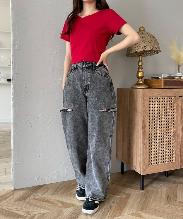 WEGO 【SMサイズ展開】コンパクトリブT レッド