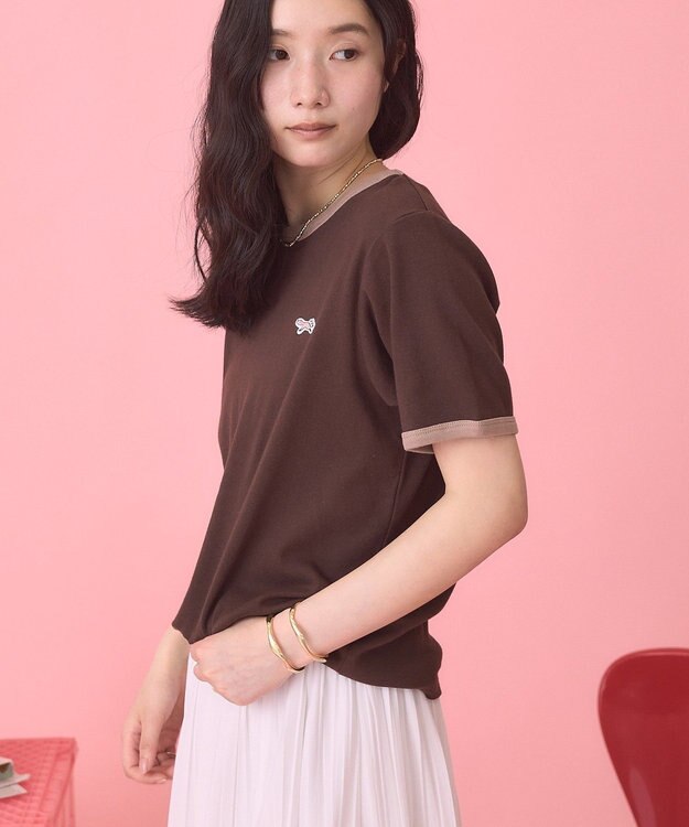 AMERICAN HOLIC 【PENNEY'S】配色リンガーTシャツ Brown