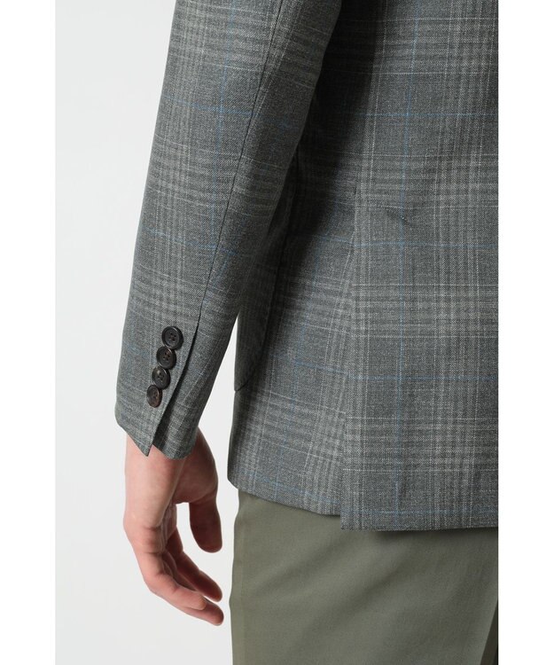 DAKS グレンチェックカーキジャケット グレー