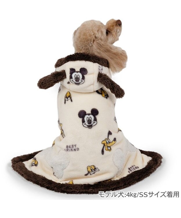 PET PARADISE ディズニー プルート 着る毛布 小型犬 ホワイト×ブラウン