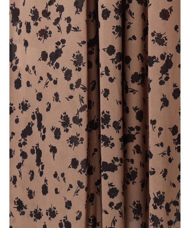 Te chichi フラワーシフォンフリルネックドレス ベージュ