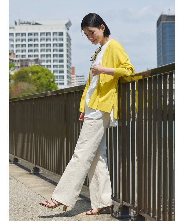 AMERICAN HOLIC ＵＶカットＶネックニットカーディガン Yellow