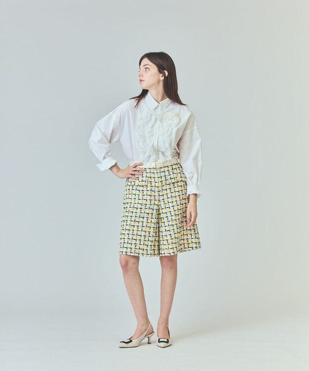 GRACE CONTINENTAL コサージュドレスシャツ ホワイト