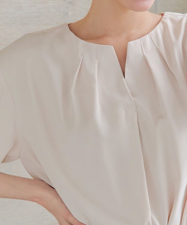 Tiaclasse 【洗える】プリーツスリーブブラウス アイボリー